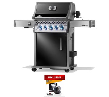 Napoleon Rogue PRO-S 425 Gasgrill - SIZZLE ZONE™ und Heckbrenner - mit Gusseisenrosten, Schwarz - inkl. Drehspieß - Modell 2026 - SMART Deal inkl. Grillfürst Grill Control