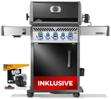 Napoleon Rogue PRO-S 425 Gasgrill - SIZZLE ZONE™ und Heckbrenner - mit Gusseisenrosten, Schwarz - inkl. Drehspieß - Modell 2026 - SMART Deal inkl. Grillfürst Grill Control