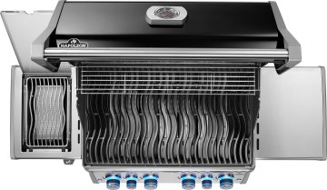 Napoleon Rogue PRO-S 525 Gasgrill - mit SIZZLE ZONE™ und Heckbrenner - mit Gusseisenrosten, Schwarz - Limitiertes Set inkl. Abdeckhaube, Grillplatte für Sizzle Zone und zusätzlichen Edelstahl Grillrosten