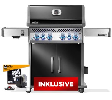 Napoleon Rogue PRO-S 525 Gasgrill - mit SIZZLE ZONE™ und Heckbrenner - mit Gusseisenrosten, Schwarz - Modell 2026 - SMART Deal inkl. Grillfürst Grill Control