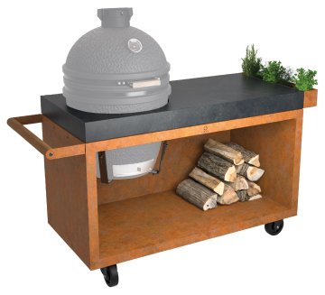 OFYR Kamado Table Corten 135 PRO für The Bastard - mit Beton-Arbeitsplatte