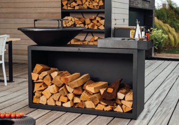OFYR Grill Feuerplatte Island Black 85 Keramik Dunkelgrau