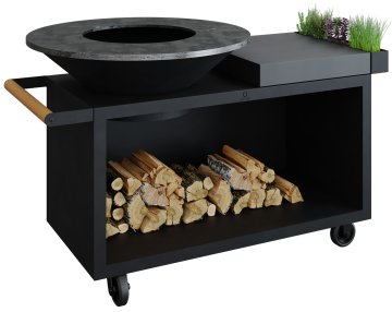 OFYR Grill Feuerplatte Island Black 100 PRO Keramik Dunkelgrau