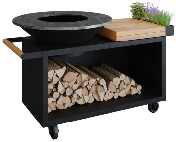 OFYR Grill Feuerplatte Island Black 100 PRO Teakholz