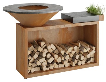 OFYR Grill Feuerplatte Island Corten 85 Keramik Dunkelgrau