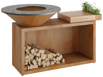 OFYR Grill Feuerplatte Island Corten 100 Teakholz