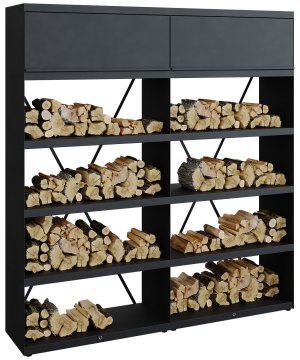 OFYR Wood Storage Black 200 - XXL Holzlagerregal