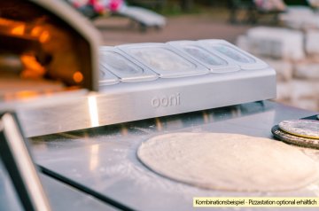 Ooni Edelstahl Behälter mit Deckel - medium 1,6 Liter - passend für Pizzatopping-Station