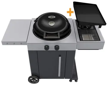 Outdoorchef Gas Kugelgrill Arosa 570 G Grey Steel EVO mit Blazing-/Cooking Zone - inkl. Plancha Grill Gussplatte