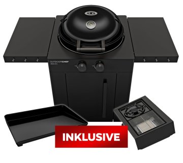 Outdoorchef Gas Kugelgrill Arosa 570 G Evo Black Style - inkl. Blazing-/Cooking Zone Kit Plus und Plancha