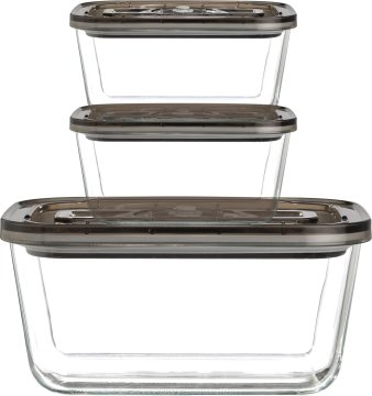 Outdoorchef Easy BBQ Vac Vacubox S/L - 3er Set Vakuumbehälter mit 1 x 1,5 Liter 2 x 500 ml