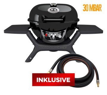 Outdoorchef Minichef 420 G Gas Tischgrill - 30 mbar inkl. Grillfürst Wohnwagen Steckschlauch 300 cm
