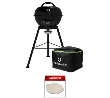 Outdoorchef Gas Kugelgrill City 420 G SE Black mit Tragetasche inkl. Outdoorchef Pizzastein