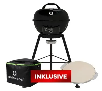 Outdoorchef Gas Kugelgrill City 420 G SE Black mit Tragetasche inkl. Outdoorchef Pizzastein