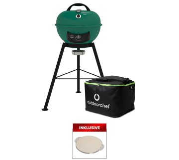 Outdoorchef Gas Kugelgrill City 420 G SE Green mit Tragetasche inkl. Outdoorchef Pizzastein