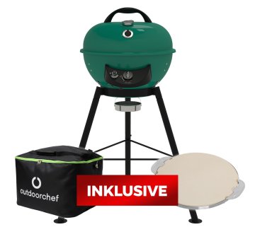 Outdoorchef Gas Kugelgrill City 420 G SE Green mit Tragetasche inkl. Outdoorchef Pizzastein