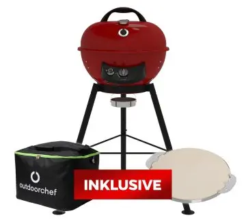 Outdoorchef Gas Kugelgrill City 420 G SE Red mit Tragetasche inkl.Outdoorchef Pizzastein