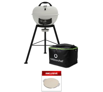 Outdoorchef Gas Kugelgrill City 420 G SE Vanilla mit Tragetasche inkl. Outdoorchef Pizzastein