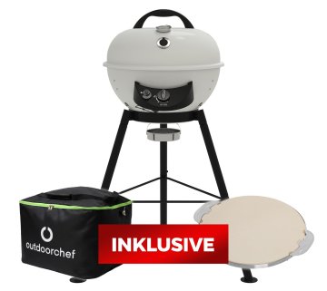Outdoorchef Gas Kugelgrill City 420 G SE Vanilla mit Tragetasche inkl. Outdoorchef Pizzastein
