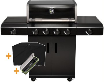 Outdoorchef Gasgrill - Grillstation HEAT C-435 RB mit Blazing Zone und Heckbrenner - inkl. Easy Check Thermometer und Abdeckhaube