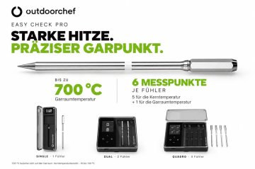 Outdoorchef Easy Check PRO Thermometer Single - Wireless Bluetooth Grillthermometer - bis 700 °C