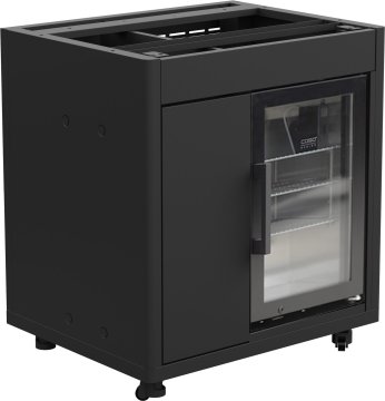 Outdoorchef Kühlschrankmodul HEAT - inkl. CASO BBQ Cooler Black - inkl. Arbeitsplatte HPL Holzdekor (Eiche)