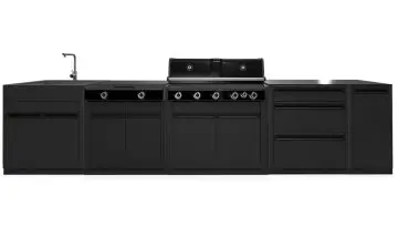 Outdoorchef HEAT Outdoor Küche 5-teilig: HEAT X-515 RB + HEAT X-245 K + Spülenmodul + 3er Schublade + Auszug - inkl. Arbeitsplatte Granit