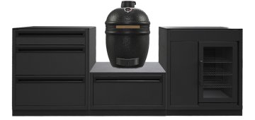 Outdoorchef HEAT Outdoor Küche 3-teilig: EGG 460 H + Caso BBQ Cooler - mit Arbeitsplatte aus Granit