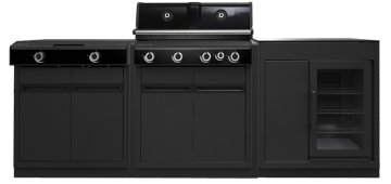 Outdoorchef HEAT Outdoor Küche 3-teilig: X-415/245 + Caso BBQ Cooler - mit Arbeitsplatte aus Granit