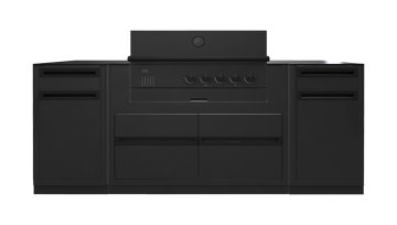 Outdoorchef HEAT Outdoor Küche 3-teilig: QUBE X-415 RB + Gasflaschenschrank + Schubladenschrank schmal - inkl. Arbeitsplatte Granit