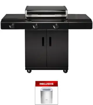 Outdoorchef Planchagrill HEAT C-265 - mit Doppel-Blazing-Zone, Cooking Zone und Gusseisen-Plancha inkl. Caso IceChef Pro - Eiswürfelbereiter