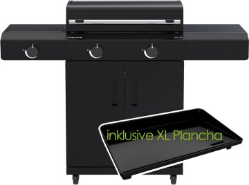 Outdoorchef Power Grillstation HEAT C-265 mit 2 x Blazing Zone und Seitenkocher - inkl. XL Gusseisen Plancha