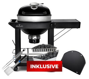 Napoleon PRO-CART Holzkohlegrill Kugelgrill Ø 57 cm - 50 Jahre Napoleon - inkl. Grillplatte, Holzkohlekörben und Grillbesteck Pro