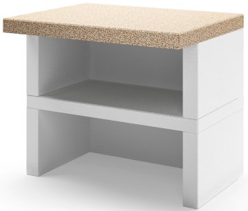 Palazzetti Outdoor Küche: Modul Arbeitsfläche - Marmotech Granitoptik rot