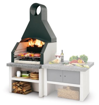 Palazzetti Outdoor Küche Maxime 2: Modul Grillkamin mit Stahlhaube inkl. Montagematerial
