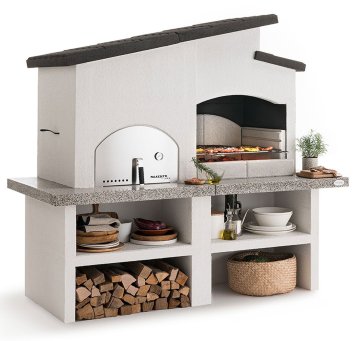 Palazzetti Grillkamin New Zealand 2 mit Pizzaofen inkl. Montagematerial