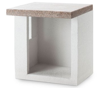 Palazzetti Outdoor Küche: Modul Schrank - Marmotech Granitoptik rot