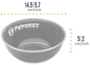 Petromax Emaille Schalen / 600 ml / schwarz, 2 Stück