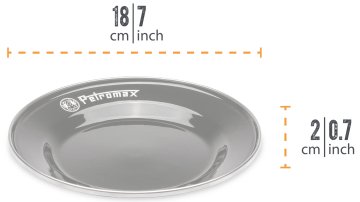 Petromax Emaille Teller / Ø18 cm / schwarz, 2 Stück