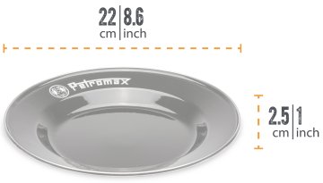 Petromax Emaille Teller / Ø22 cm / schwarz, 2 Stück