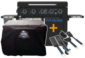 Pit Boss Plancha Grill Ultimate Plancha 5-Brenner Grillstation - inkl. 5-teilig Grillbesteck Set + Abdeckhaube