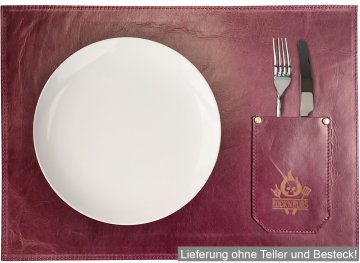 Rock&#039;n Rubs Tischset aus Leder, lila