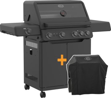Rösle Gasgrill ALLFLAME Hero 4 - GRILLFÜRST EDITION mit Edelstahlrosten - inkl. Abdeckhaube
