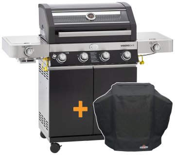 Rösle Gasgrill Videro G4-S VARIO+ schwarz - Modell 2025 inkl. Abdeckhaube
