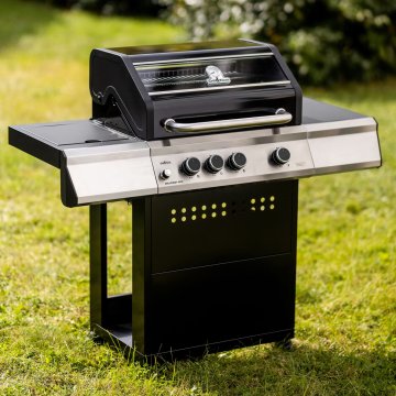 Grillfürst Gasgrill S330G - inkl. Abdeckhaube, Grillbürste, Grillplatte und Pizzastein