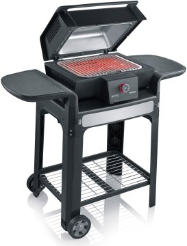 Severin Elektrogrill SEVO Smart Control GTS - Boost Zone 500°C - mit Deckel und Grillwagen - 3.000 W