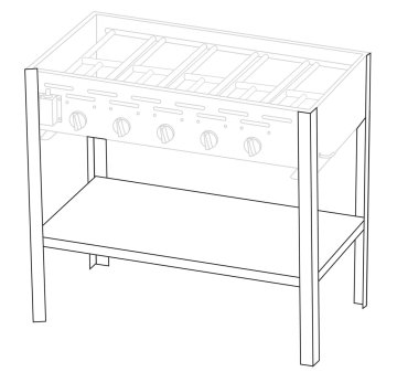 Untergestell für 5 Brenner Gastrobräter TGO