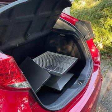 Thüros T3 Holzkohle Tischgrill Edelstahl 42x42 cm