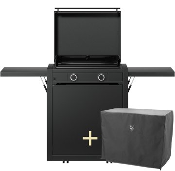 WMF Plancha Grill Gas - Edition One, 60 cm - inkl. Planchawagen, Planchadeckel und Abdeckhaube