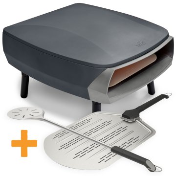 Witt Pizzaofen Gas Etna Fermo 16" matt grau - inkl. Pizzaschieber 36 cm + Pizzawender